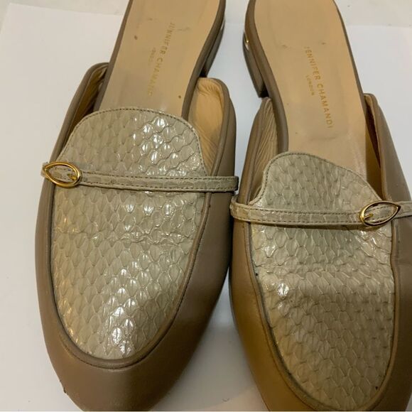JENNIFER CHAMANDI Women gray Snakeskin  mules Flat Shoe EU 36.5/US 6.5 - Picture 7 of 13